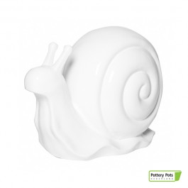 Escargot Déco Snail Format L Glossy White Pottery Pots Jardinchic