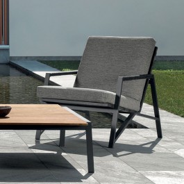 Fauteuil Cotage Structure Graphite Coussins Gris Clair Talenti Jardinchic