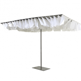 Parasol Breezer Blanc et Ardoise avec Socle pour Parasol Breezer Gris Anthracite (vendu séparément) Sywawa Jardinchic