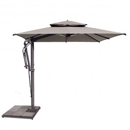 Parasol Pagoda Anthracite Toile Teint Masse Caillou Vlaemynck Jardinchic