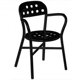 Lot de 2 Chaises empilables Pipe Chair avec accoudoirs Noir Magis JardinChic