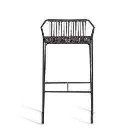 Tabouret de Bar Sandur Cordage Taupe Structure Anthracite Oasiq Jardinchic