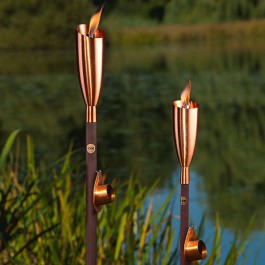 Torches Pisa En Cuivre Et Bois Naturel Aristo JardinChic