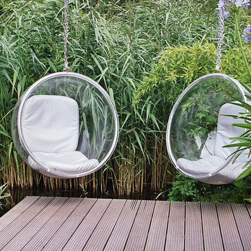Armchair Bubble And Cushion Leather Silver JardinChic