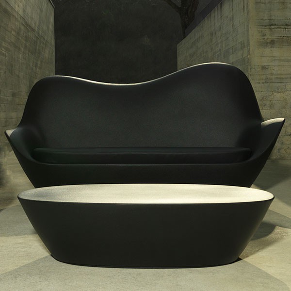 Canapé et Table Basse Sabinas Noir Vondom Jardinchic Canapé et Table Basse Sabinas Noir Vondom Jardinchic