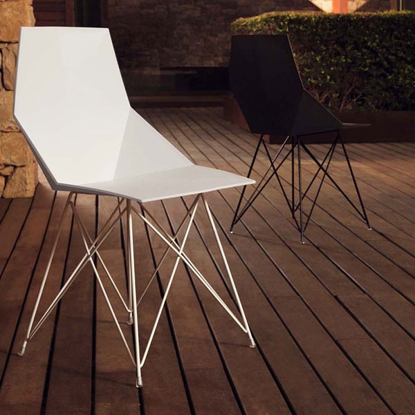 Chaise De Repas Piétement Inox Faz Vondom JardinChic Chaise De Repas Piétement Inox Faz Vondom JardinChic