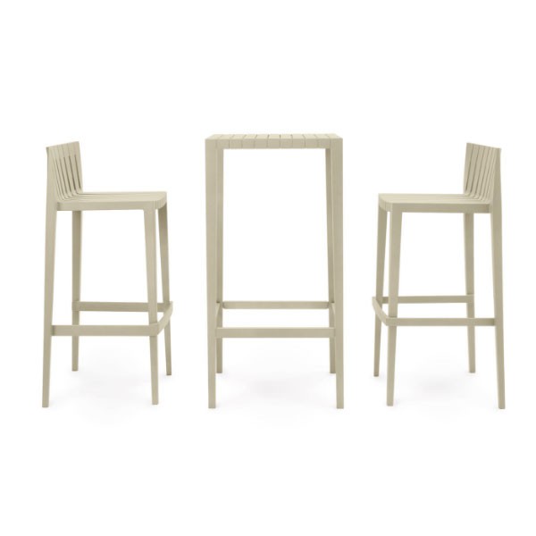 Set De 2 Tabourets Hauts & 1 Table Haute Spritz Vondom JardinChic Set De 2 Tabourets Hauts & 1 Table Haute Spritz Vondom JardinChic