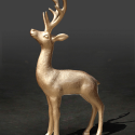 Statue Gold Metallized Lacquered Deer Small Model