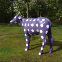 Statue Calf Violet With White Polka Dots