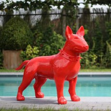 Statue Bull Terrier Red Lacquered