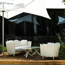 Garden Plastic Cane Sofa + Armchair 