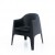 Set Of 4 Chairs With Armrests Solid Black