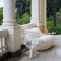 Fauteuil Hug Base Blanc / Tissu Sea Blanc Serralunga JardinChic