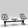 Banc modulaire One sur Pied 2 assises + 1 tablette Noir Verni Magis JardinChic