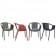 Lot de 4 Chaises Tatami avec accoudoirs Rouge Gris Vert Marron Pedrali JardinChic
