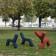 2 Bancs Biche Bleu Outremer et 1 Banc Cerf Rouge Signalisation Edition Sous Etiquette JardinChic (Photo Non Contractuelle)