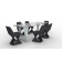 Table Iso Plateau Verre Pieds Blancs avec Chaises Iso Noires Qui est Paul? JardinChic