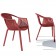 Lot de 4 Chaises Tatami avec accoudoirs Rouge Pedrali JardinChic