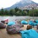 Parasol Flowerpowersol Lake and mountain Fatboy JardinChic atmosphere