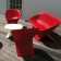 Composition sur demande: Pack Ublo 1 Canapé Ublo Rouge + 2 Fauteuils Ublo Rouge + 1 Table Basse/Pouf Blanc Qui est Paul? Jardinchic