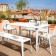 Banc Pattern Blanc et Table Rectangulaire Blanc et Chaises Pattern Blanc Emu Jardinchic