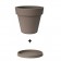 Pot Ikon 60 + soucoupe Taupe Euro3plast Jardinchic