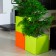 Pot square Kube with water Orange and green Euro3Plast Jardinchic