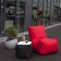 Pouf Seat Red et Pouf UP Black avec plateau d'appoint vendus séparément Pusku Pusku Jardinchic