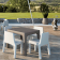 Chaises de Repas Simple Blanc et Table de Repas Simple Taupe Plust Jardinchic