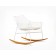  Rocking Chair Summer Set Structure Blanc - Pieds à bascule en bois Iroko Varaschin Jardinchic (coussin d'assise non inclus)