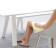 Détail Banc Vanity Blanc avec Table de Repas Vanity Blanc et Chaise Vanity Blanc Gris Clair Vlaemynck Jardinchic