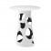 Plateau Liberty Verre et Pied de Table Haut Blanc / Noir MyYour JardinChic