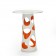 Pied de Table Haut Liberty Blanc / Orange et Plateau Liberty Verre MyYour JardinChic